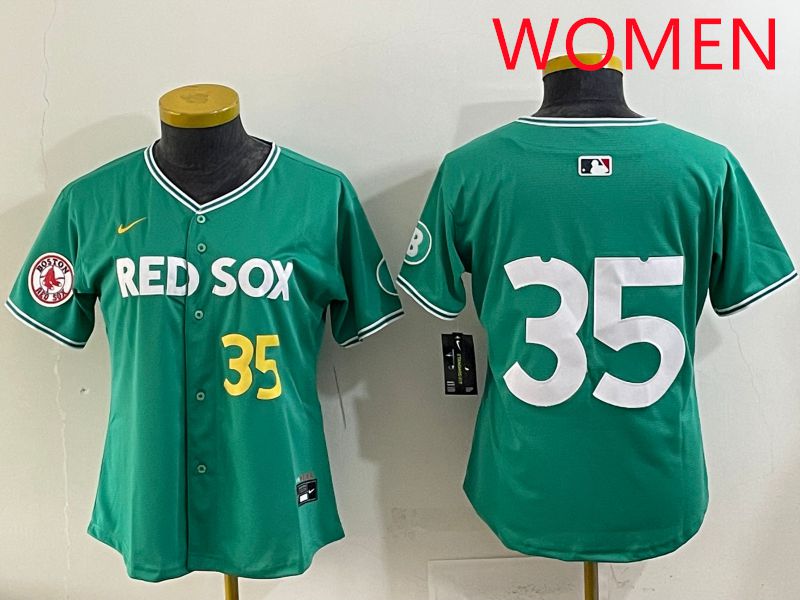 Women 2025 Boston Red Sox #35 No Name Dark Green Joint Name Nike MLB Jersey style 7